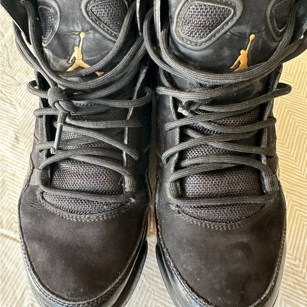 Nike Air Jordan Fight Club 91 Youth 6.5 Black Gold Basketball‎ Shoe Unisex Boys